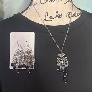 Blue Sandstone Chandelier Jewelry Set